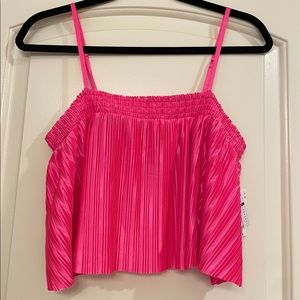 Topshop hot pink satin crop top